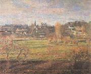 Camille Pissarro February-Sunrise-Bagincourt painting